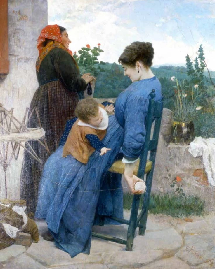 Il gomitolo (o Scena di famiglia o Le tre età), 1874